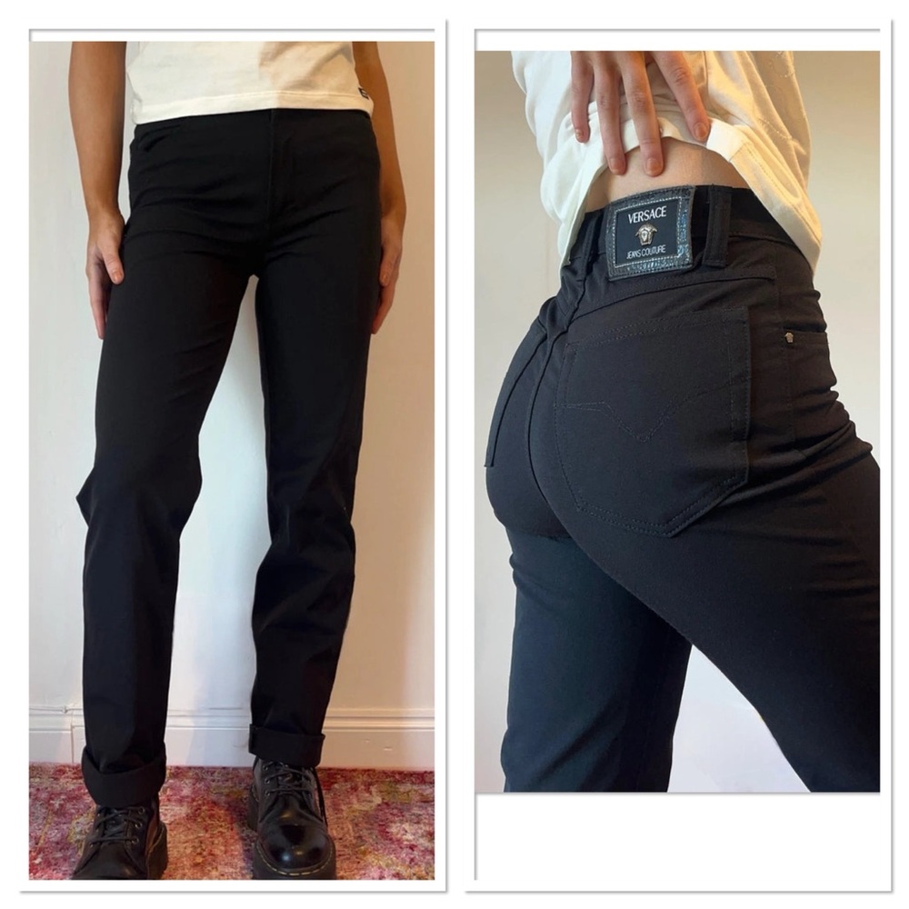 Versace Jeans Couture Super High Waist Jeans Black Denim⭐️ Size 31-M/L